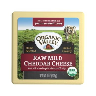 Organic Valley Raw Mild Cheddar Cheese 225g